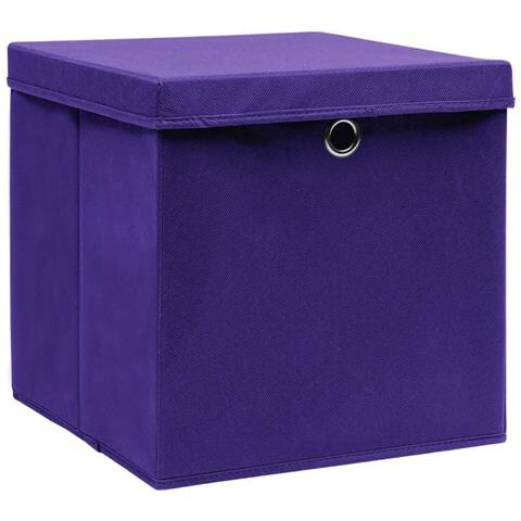 Contenitori con Coperchi 4 pz 28x28x28 cm Viola - Foto 2