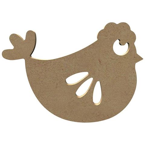 Pollo Di Legno Mdf Per Decorare - 15 Cm - Foto 1