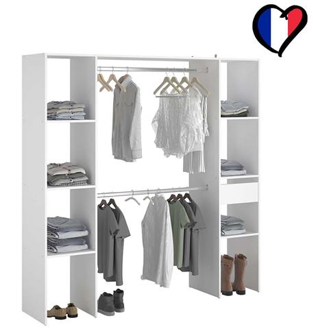 Elysee Armadio A Vista 6 Ripiani, 1 Cassetto, 2 Barre Appendiabiti 180x40x180 - Foto 6