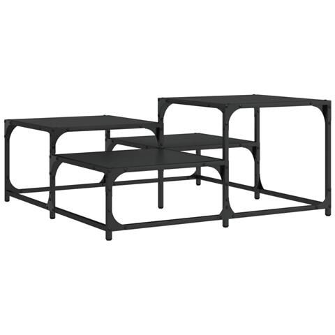 Tavolino Da Salotto Nero 87,5x87,5x40 Cm In Legno Multistrato - Foto 2