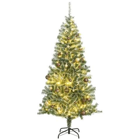 Albero Di Natale Artificiale Con 300 Led Palline E Neve 210 Cm - Foto 1
