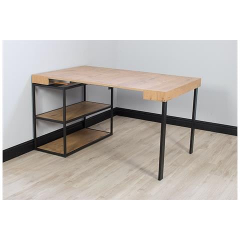 Consolle Allungabile 90x40/196 Cm Plano Small Telaio Antracite - Quercia Natura - Foto 2