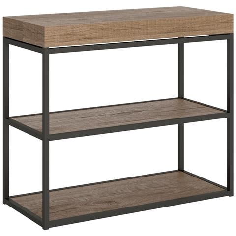 Consolle Allungabile 90x40/196 Cm Plano Small Telaio Antracite - Quercia Natura - Foto 6