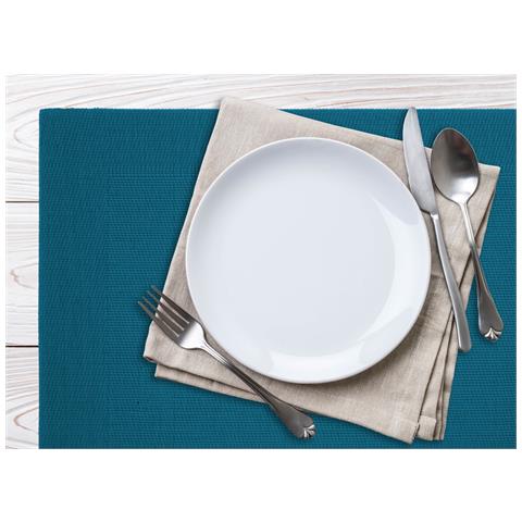 Set Tovagliette Americane Cucina Antiscivolo In Tinta Unita Lavabili In Vari Colori Set 6 Petrolio - Foto 2