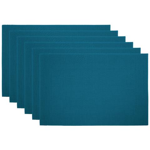 Set Tovagliette Americane Cucina Antiscivolo In Tinta Unita Lavabili In Vari Colori Set 6 Petrolio - Foto 1