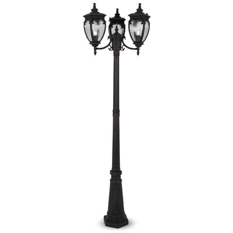 Lampada Da Terra Classica Da Esterno Alluminio Bronzo 3 Luci E27 60w Ip44 - Foto 1
