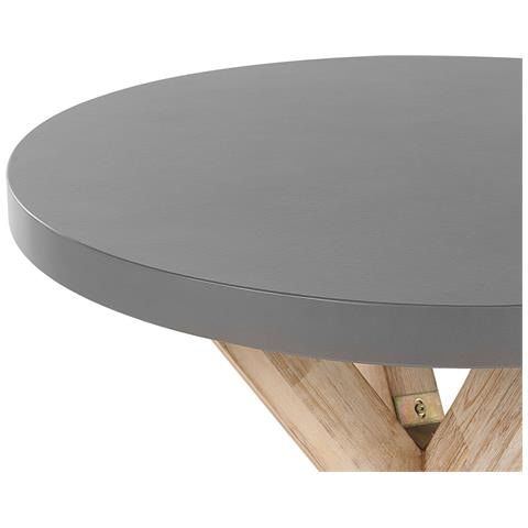 Set Da Esterno Con Tavolo Tondo In Cemento E 4 Sedie Beige Olbia - Foto 8