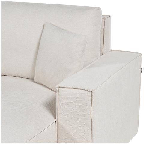 Divano Letto 3 Posti Karila Tessuto Beige Chiaro Con Contenitore Lato Sinistro - Foto 2