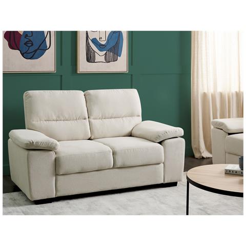Divano 2 Posti Vogar Tessuto Beige Chiaro - Foto 1