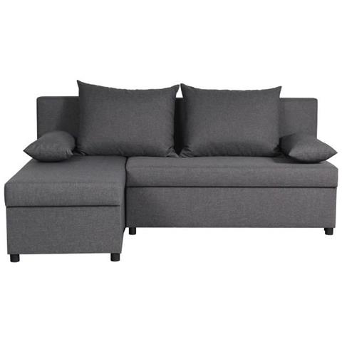 Divano Angolare Reversibile - Tessuto Grigio - 192 X 143 X 79 Cm - Foto 1