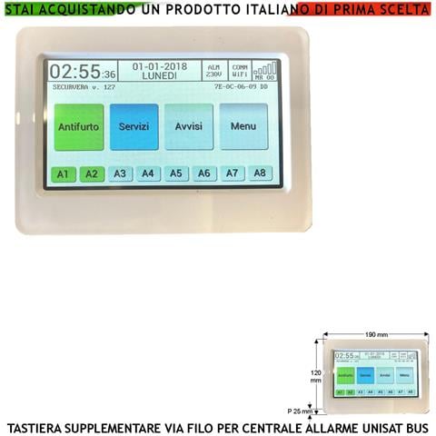 Tastiera Schermo Lcd 4,3 Pollici Icone A Colori Touch Screen Aggiuntiva Della Centrale Unisat 2 Max 8 Collegamento Sul - Foto 1