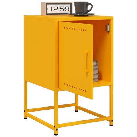 Comodini 2 Pz Giallo Senape 36x39x60,5 Cm In Acciaio - Foto 2