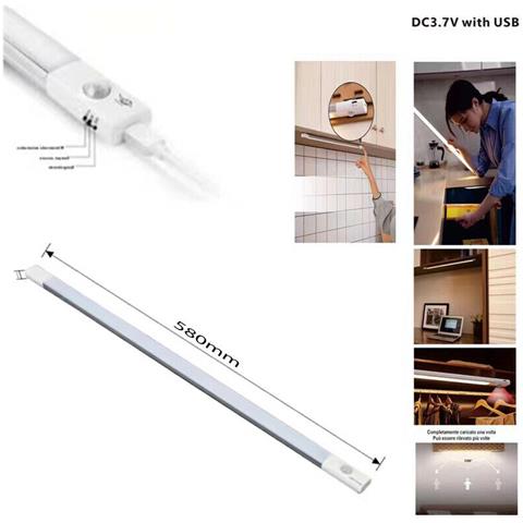 Barra A Led Cucina Luce Fredda Sensore Movimento Sotto Pensile Ricaricabile 58cm - Foto 2