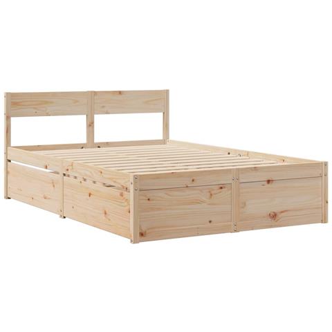 Letto Senza Materasso 135x190 Cm In Legno Massello Di Pino - Foto 3