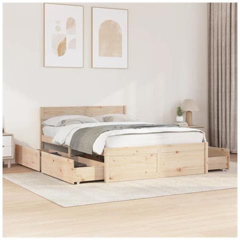 Letto Senza Materasso 135x190 Cm In Legno Massello Di Pino - Foto 1