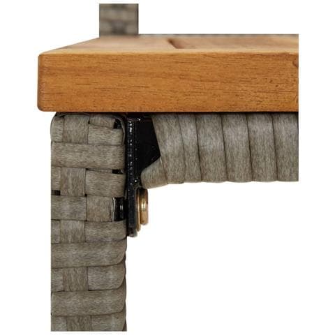 Set Bar Giardino 5pz Grigio Polyrattan e Legno Massello Acacia - Foto 2