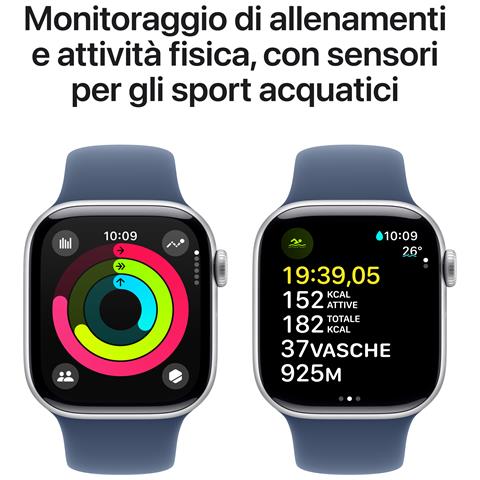 Watch Series 10 Serie 10 GPS + Cellular 42mm Cassa in Alluminio Color Argento con Denim Sport Band - S /M - Foto 2