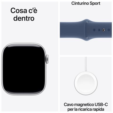 Watch Series 10 Serie 10 GPS + Cellular 42mm Cassa in Alluminio Color Argento con Denim Sport Band - S /M - Foto 10