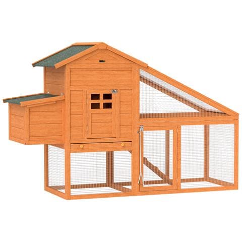 Pollaio da Giardino per 1-2 Galline con Area per Cova, Casetta e Spazio Aperto, in Legno e Metallo, 179x67x115 cm - Foto 1