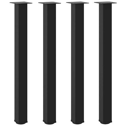 Gambe Per Tavolino 4 Pz Nero 90-92 Cm In Acciaio - Foto 2