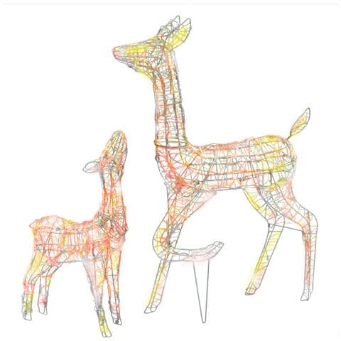 Famiglia Di Renne Di Natale 160 Led Colorati In Acrilico - Foto 1