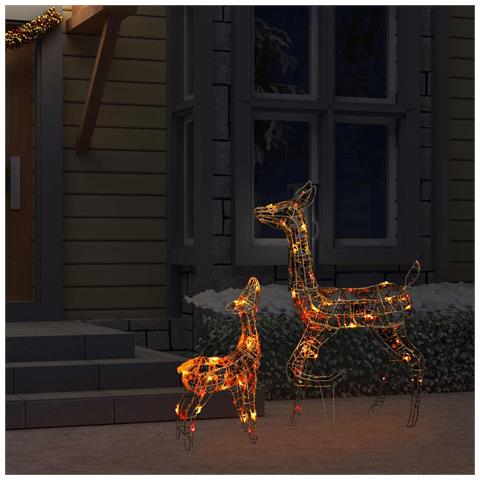 Famiglia Di Renne Di Natale 160 Led Colorati In Acrilico - Foto 2