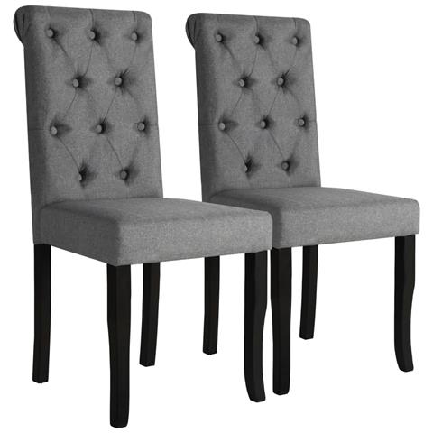 Sedie Da Pranzo 2 Pz Grigio Scuro In Tessuto - Foto 2