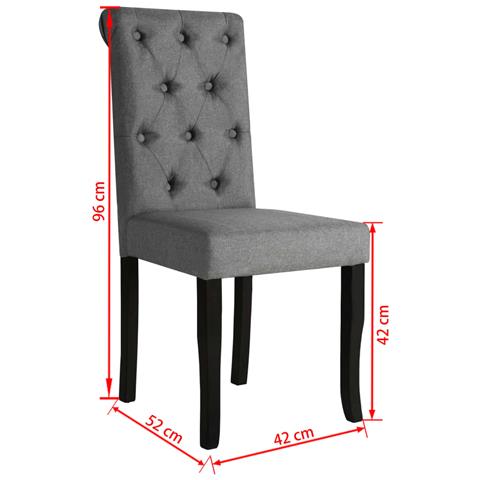 Sedie Da Pranzo 2 Pz Grigio Scuro In Tessuto - Foto 7