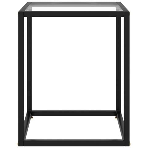 Tavolino Da Salotto Nero Con Vetro Temperato 40x40x50 Cm - Foto 1