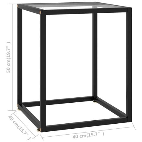 Tavolino Da Salotto Nero Con Vetro Temperato 40x40x50 Cm - Foto 5