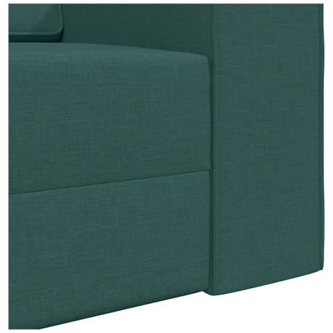 Divano Letto Pavimento 2-in-1 Verde Scuro 245x150x60.5 cm Tessuto - Foto 9