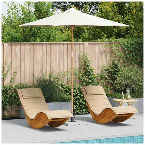 Ombrelloni e Ombre per Esterni Panna Legno Grande Pieghevole - Foto 2