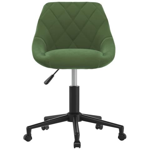 Sedia da Pranzo Girevole Verde Scuro in Velluto - Foto 2