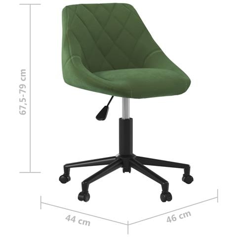 Sedia da Pranzo Girevole Verde Scuro in Velluto - Foto 7