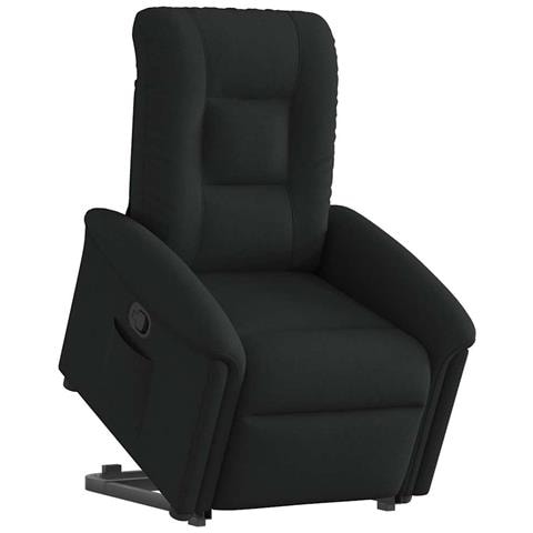 Poltrona Alzapersona Reclinabile Nera in Tessuto - Foto 1
