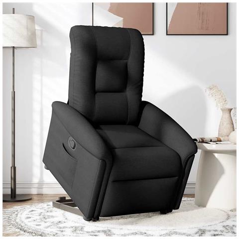 Poltrona Alzapersona Reclinabile Nera in Tessuto - Foto 2