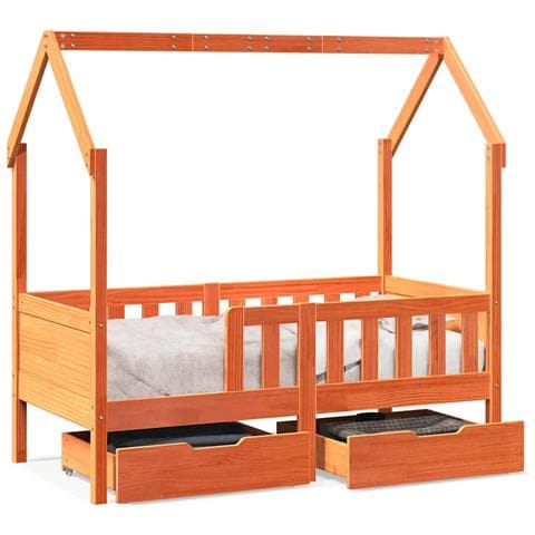 Giroletto per Bambini con Cassetti 80x170cm Legno Massello Pino - Foto 1