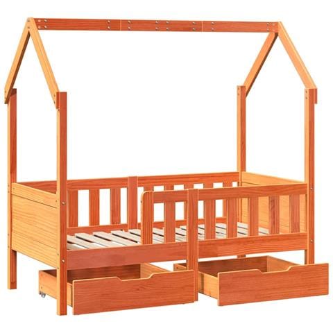 Giroletto per Bambini con Cassetti 80x170cm Legno Massello Pino - Foto 9