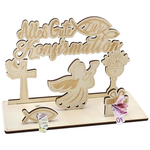 Regalo Creativo Per La Cresima Angelo In Legno 25x11x11 Cm - Foto 1