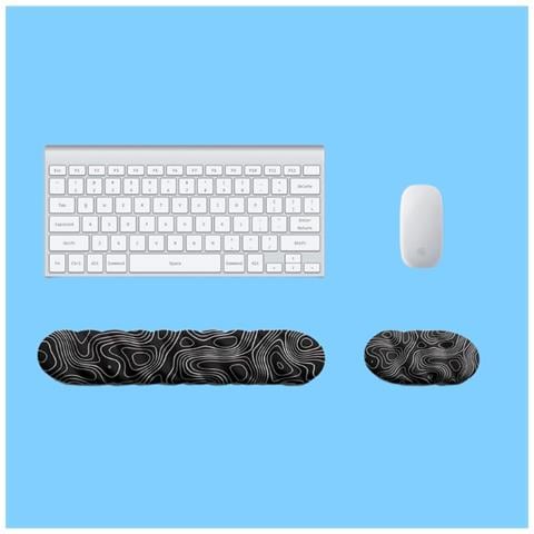 Combo Ergonomico Poggiapolsi Tastiera E Mouse Pad Per Sollievo Affaticamento Mani In Ufficio Multicolor3 - Foto 2