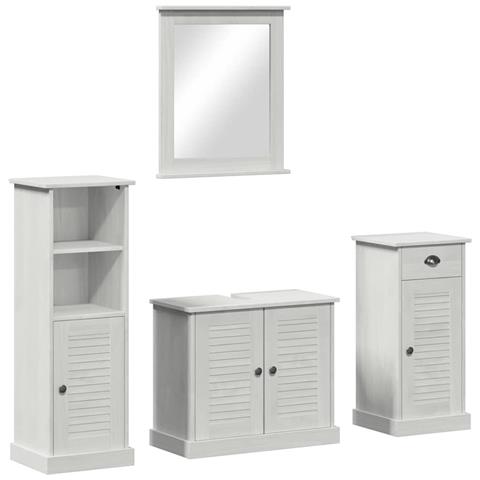 Set di mobili per il bagno con cassetto 3 pcs bianco anticato - Foto 1