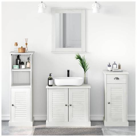 Set di mobili per il bagno con cassetto 3 pcs bianco anticato - Foto 2