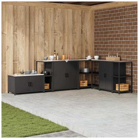 Mensola per il deposito in cucina con lo scaffale Nero Acciaio - Foto 2