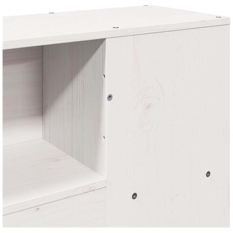 Letto Libreria senza Materasso Bianco 135x190 cm Legno di Pino - Foto 9