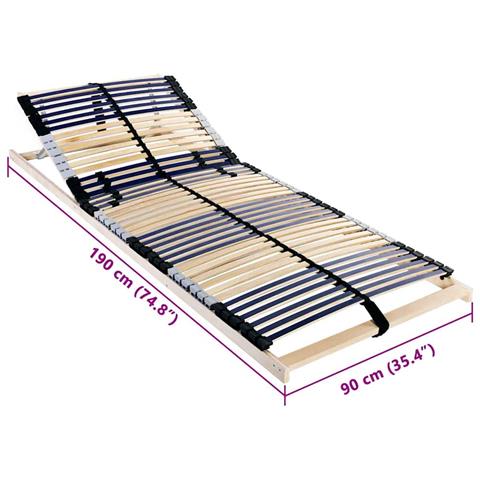 Base a doghe Marrone 90 x 190 cm Legno massello di faggio - Foto 6