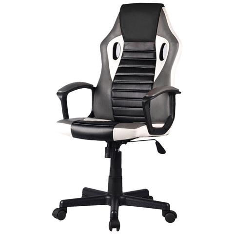 Sedia Poltrona Gaming Scrivana Ufficio Casa Regolabile Girevole Direzionale Grey - Foto 4