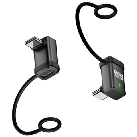 Adattatore Usb-c Maschio A Maschio Ad Angolo Retto 3d 240w - Trasferimento Dati 120gbps (confezione Da 2) Black - Foto 1