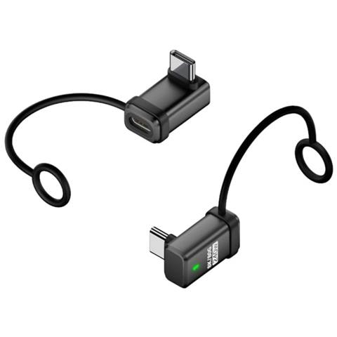 Adattatore Usb-c Maschio A Maschio Ad Angolo Retto 3d 240w - Trasferimento Dati 120gbps (confezione Da 2) Black - Foto 2