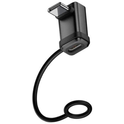 Adattatore Usb-c Maschio A Maschio Ad Angolo Retto 3d 240w - Trasferimento Dati 120gbps (confezione Da 2) Black - Foto 3