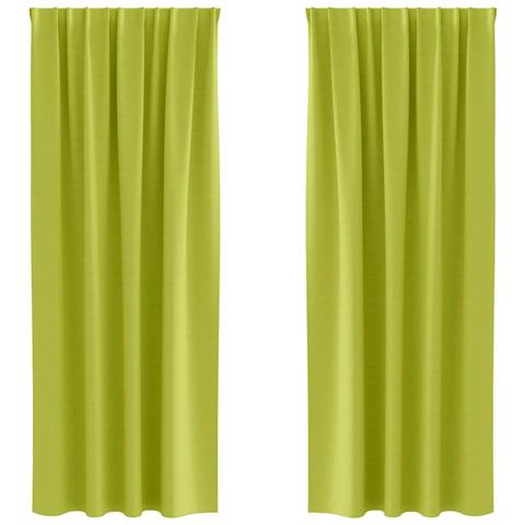 Tende con tende 2 pcs Mela verde 225x140cm Poliestere - Foto 1